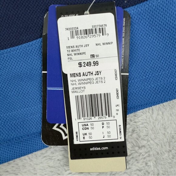 Winnipeg Jets NWT Men's Size 50 US Patrik Laine Adidas Authentic Jersey w/Flaw - Picture 5 of 16